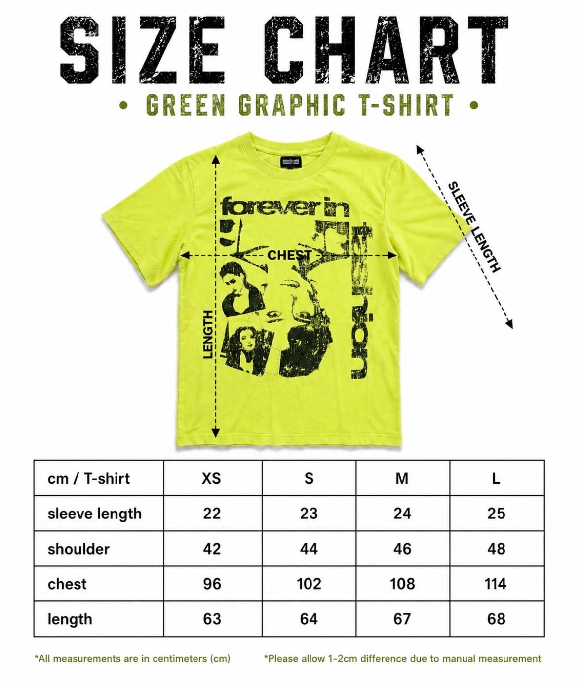 GREEN DISTRESSED GRAPHIC T SHIRT (GREEN) - Forever in fashion