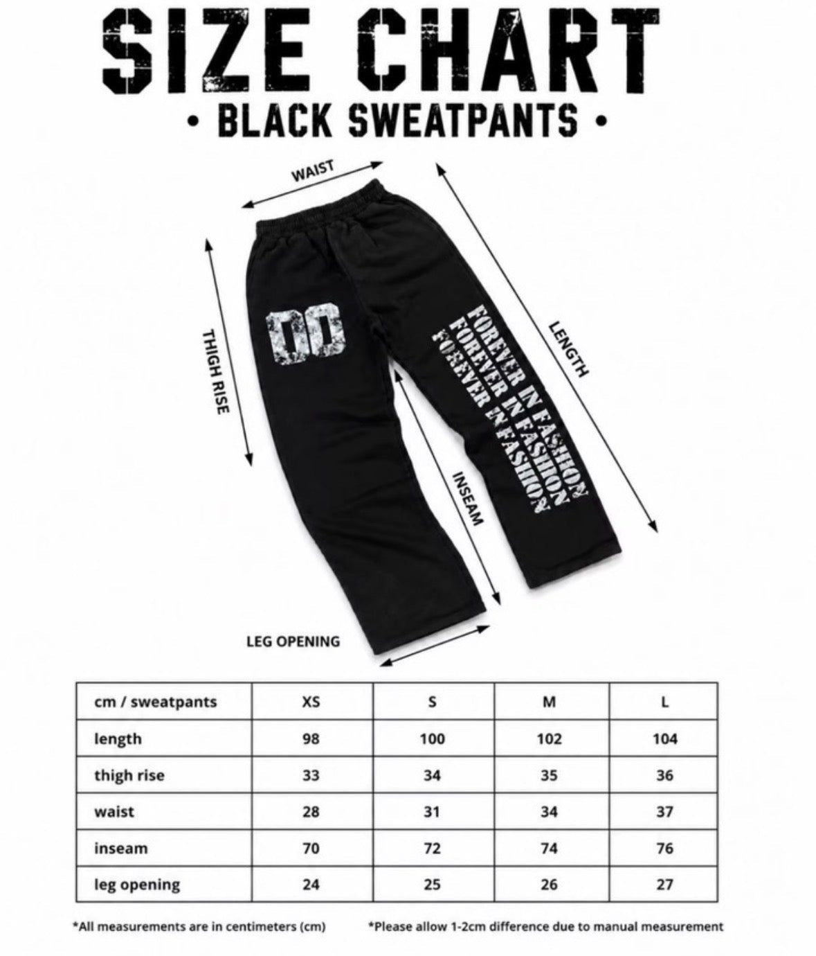 FOREVER “00” BAGGY SWEATPANTS (BLACK) - Forever in fashion