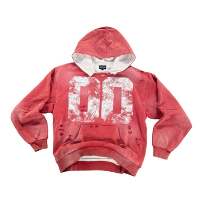FOREVER “00” WASHED HOODIE (RED) - Forever in fashion