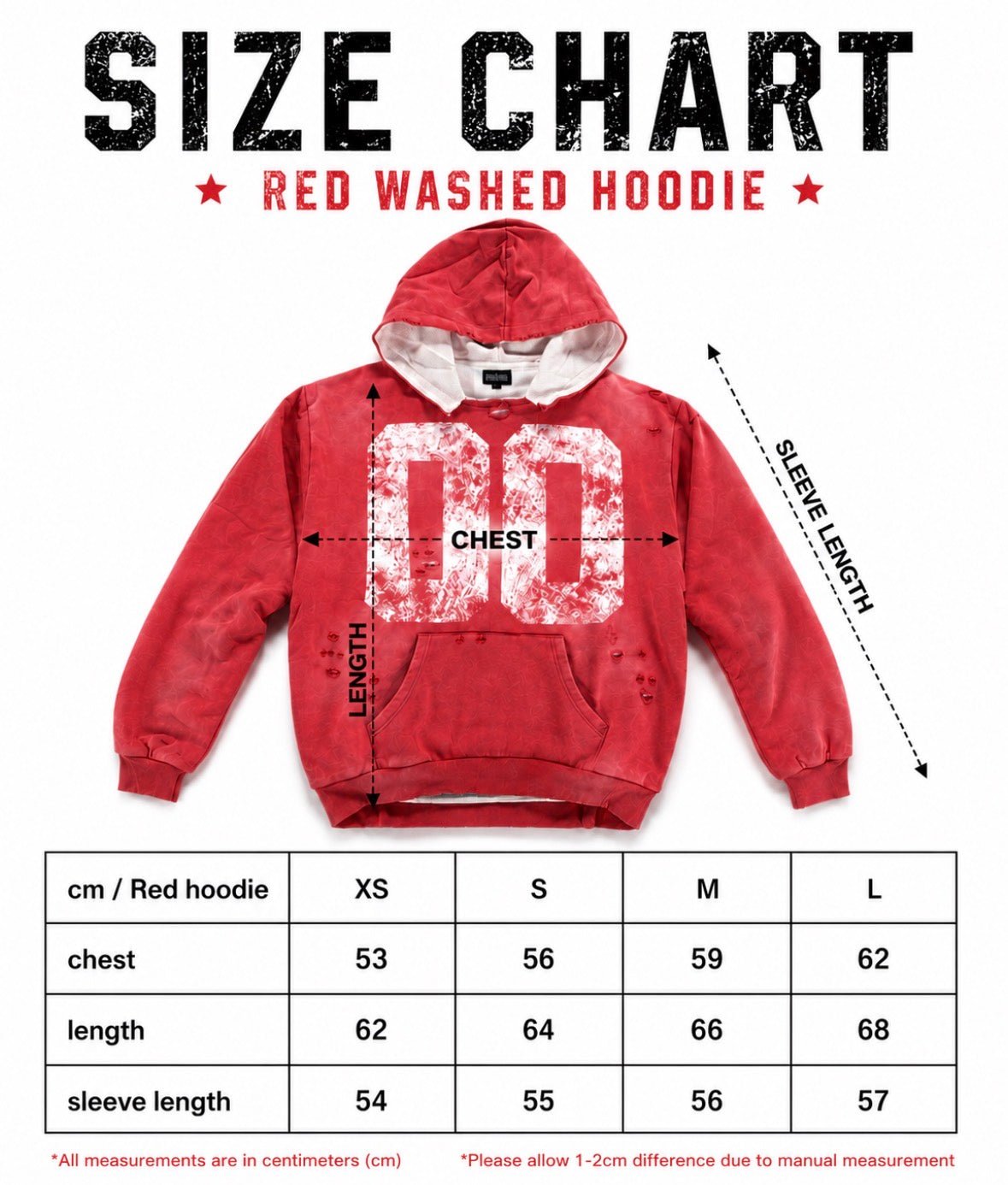 FOREVER “00” WASHED HOODIE (RED) - Forever in fashion